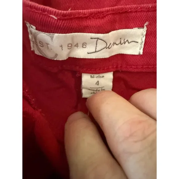 Cato Denim Jeans Womens Size 4 Red Straight Bootcut Casual Western Streetwear - Picture 6 of 6